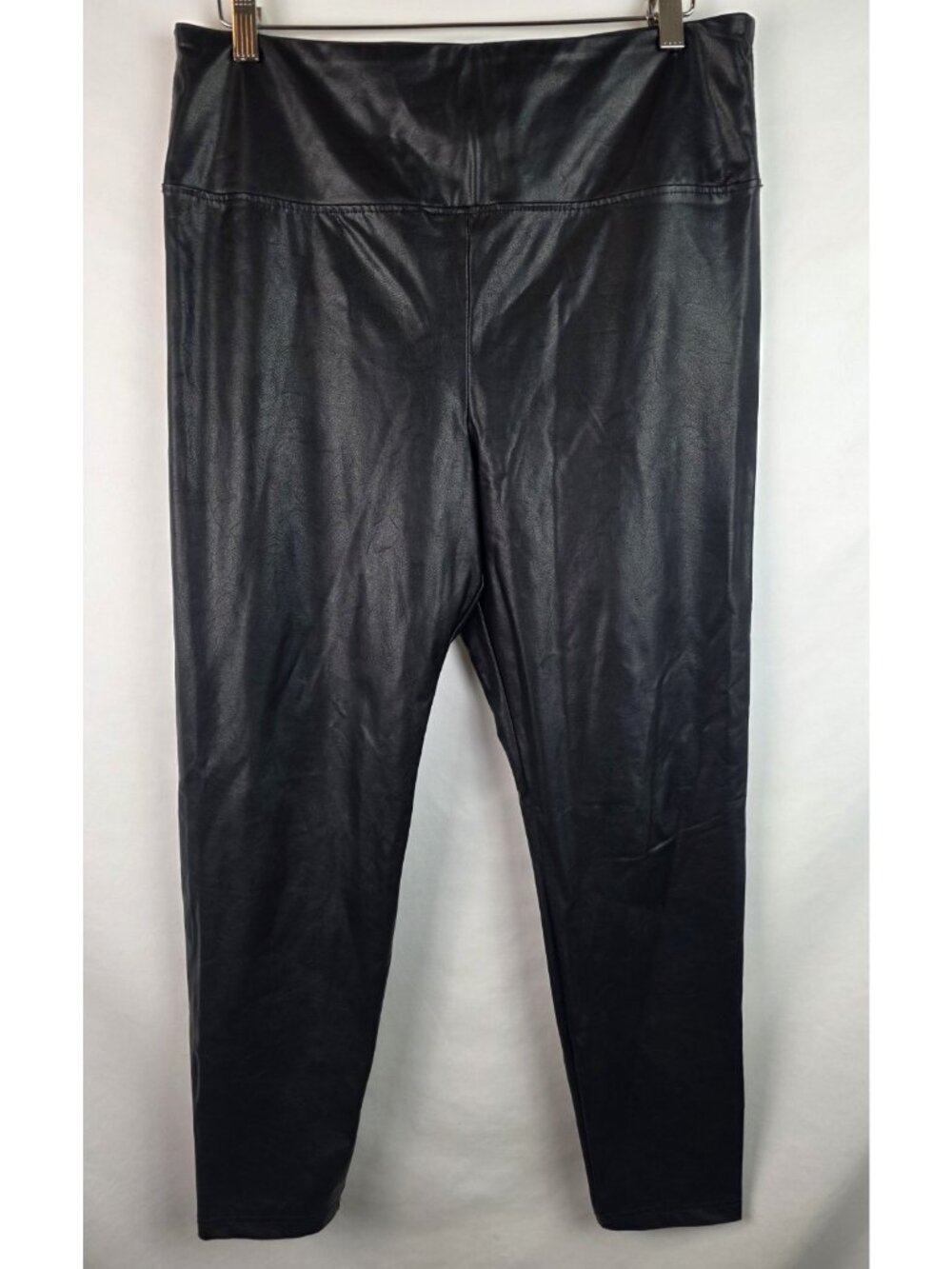 Boston Proper Pants Womens Size Large Black Faux Leather Pull On Leggings Pants